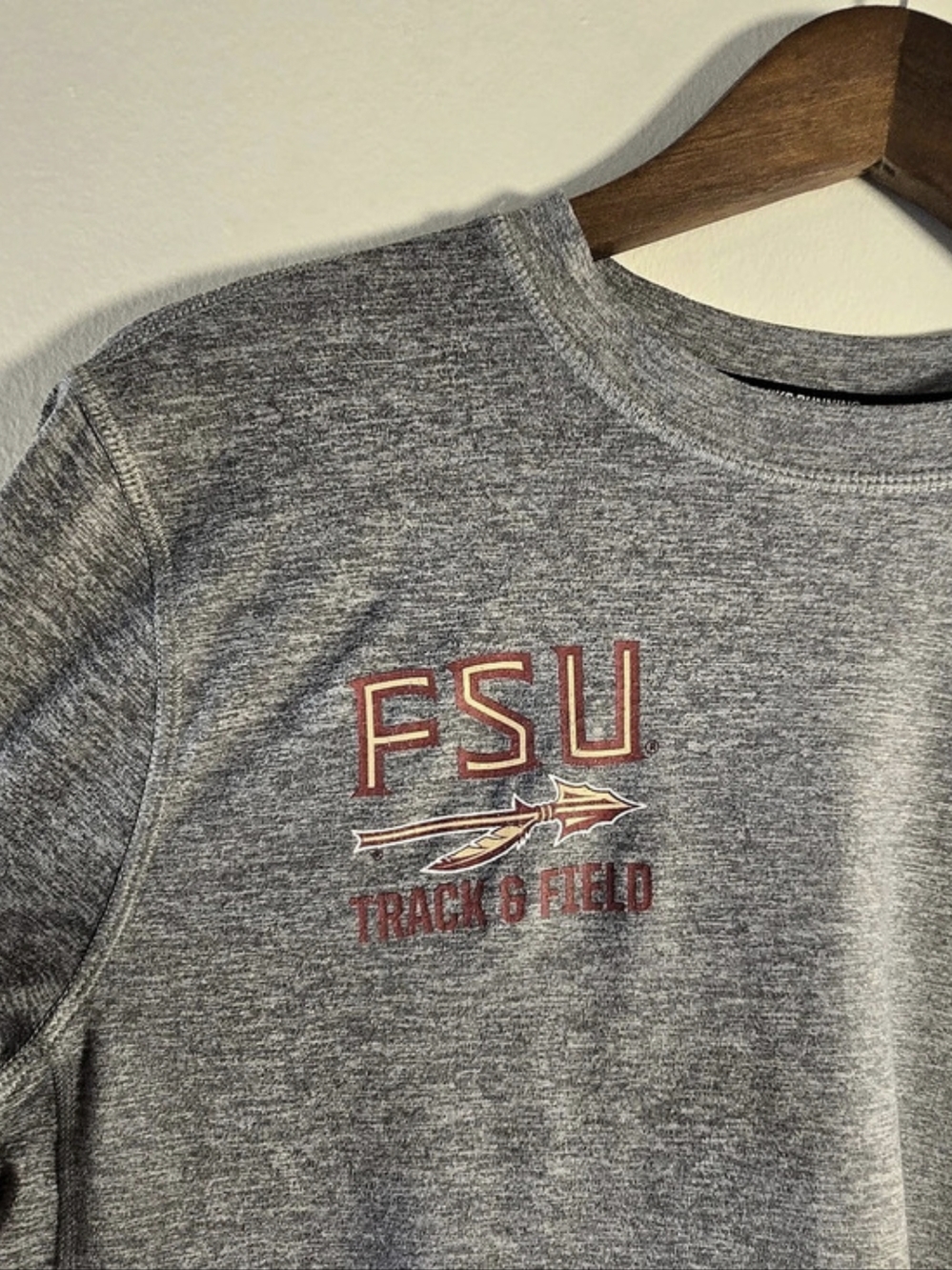 Nike FSU Track & Field Dri-Fit Heather Gray Long Sleeve Shirt L - Picture 5 of 8